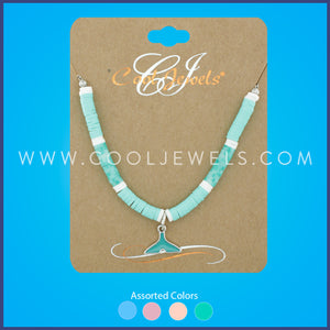 CHAIN NECKLACE WITH FIMO AND ENAMEL WHALE TAIL ASSORTED - CARDED
