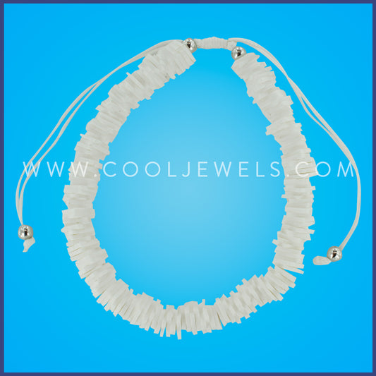 WHITE FIMO SLICE SLIDER BRACELET