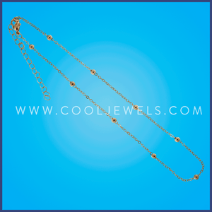 GOLD LINK CHAIN NECKLACES WITH BALL
