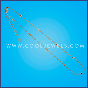 GOLD LINK CHAIN NECKLACES WITH BALL