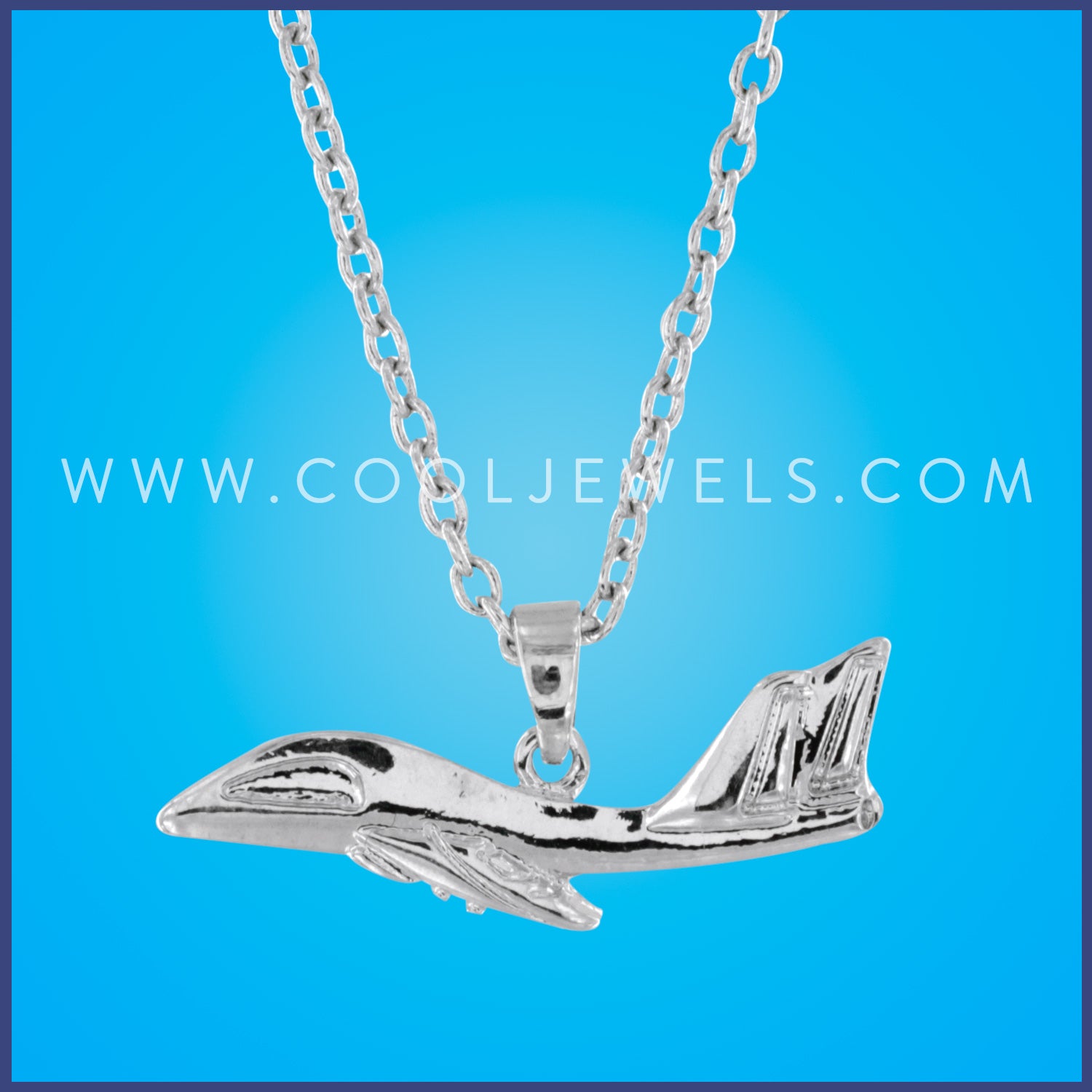 LINK CHAIN NECKLACE WITH JET PENDANT