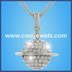 Rhinestone Saturn Necklaces