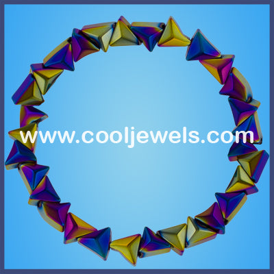 AB Hematite Stretch Triangles Bracelets