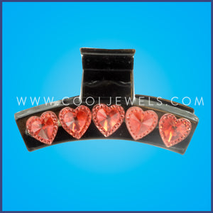 JAW CLIP WITH HEART RHINESTONES