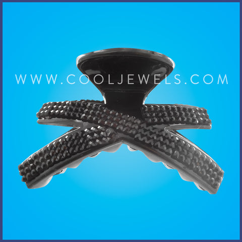 JAW CLIP WITH BLACK RHINESTONES