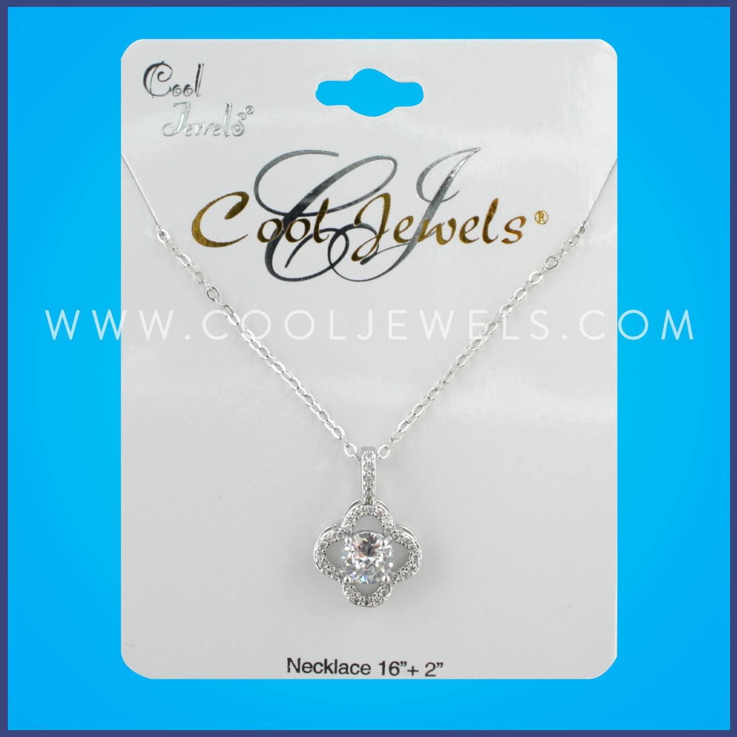 LINK CHAIN NECKLACE WITH RHINESTONE PENDANT