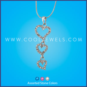 NECKLACE WITH RHINESTONE HEARTS 