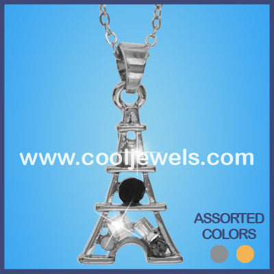 Rhinestone Eiffel Tower Necklaces