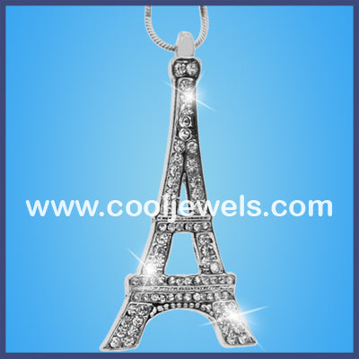 Rhinestone Eiffel Tower Necklace