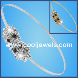 Owl Rhinestone Wire Cuff Bracelets