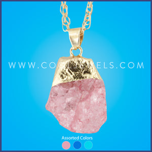 Assorted Crystal Pendant Gold Necklaces