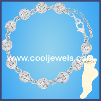 Silver Sand Dollar Anklets