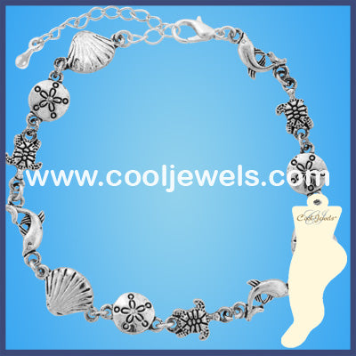 Silver Sea Life Anklets