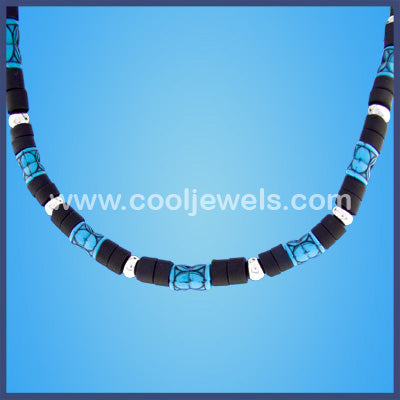 Blue & Black Industrial Necklace 