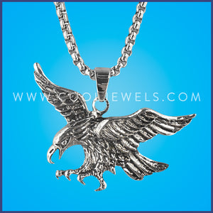 SILVER NECKLACE WITH EAGLE PENDANT