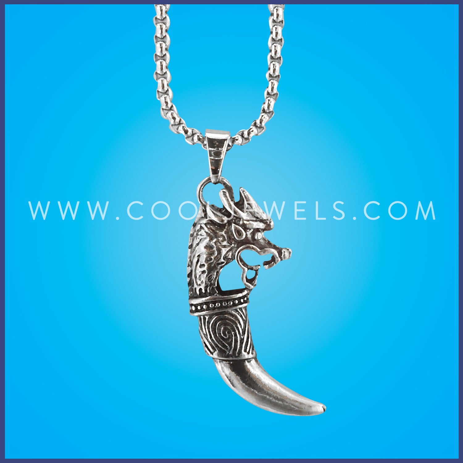 SILVER NECKLACE WITH WOLF & CLAW