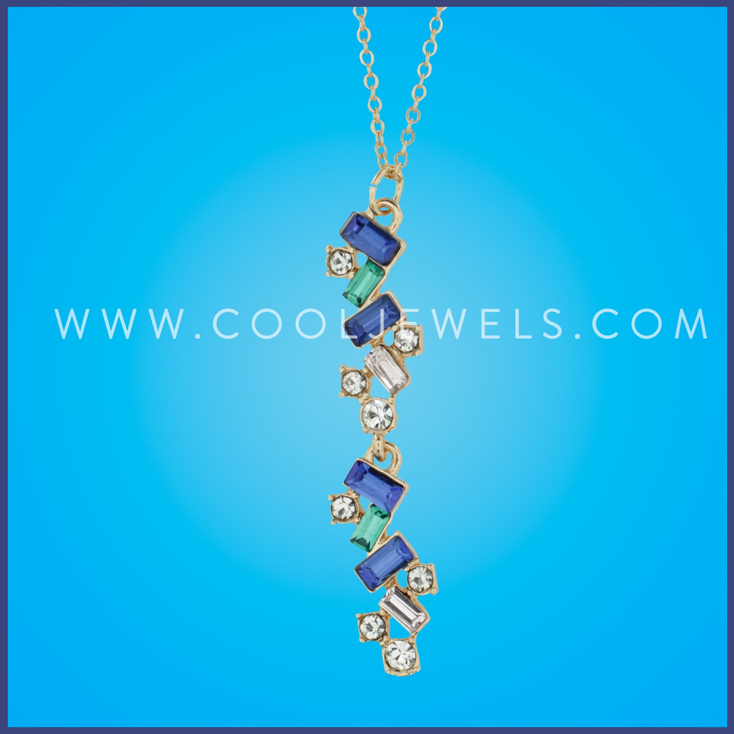  CHAIN NECKLACE WITH RHINESTONES PENDANT
