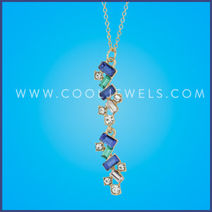  CHAIN NECKLACE WITH RHINESTONES PENDANT