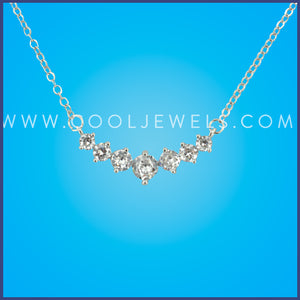CHAIN NECKLACE WITH RHINESTONE PENDANT ASSORTED - CARDED