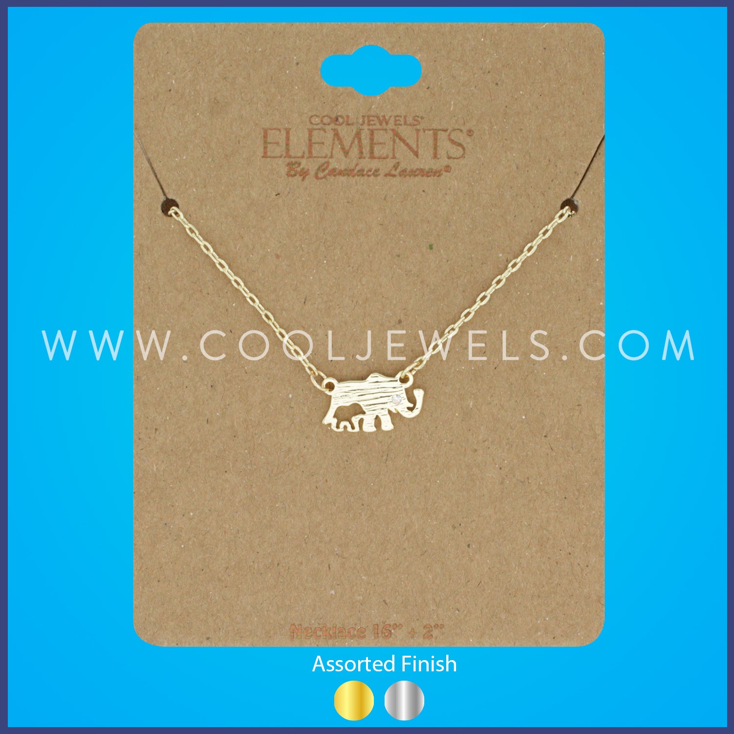Assorted Cool Jewels® Elements by Candace Lauren® Elephant Necklace