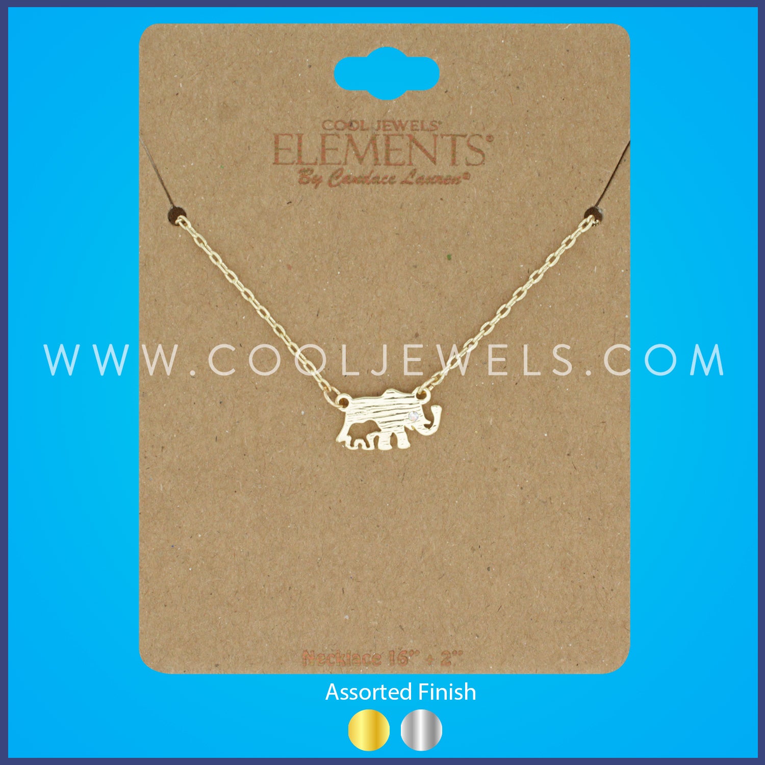 Assorted Cool Jewels® Elements by Candace Lauren® Elephant Necklace