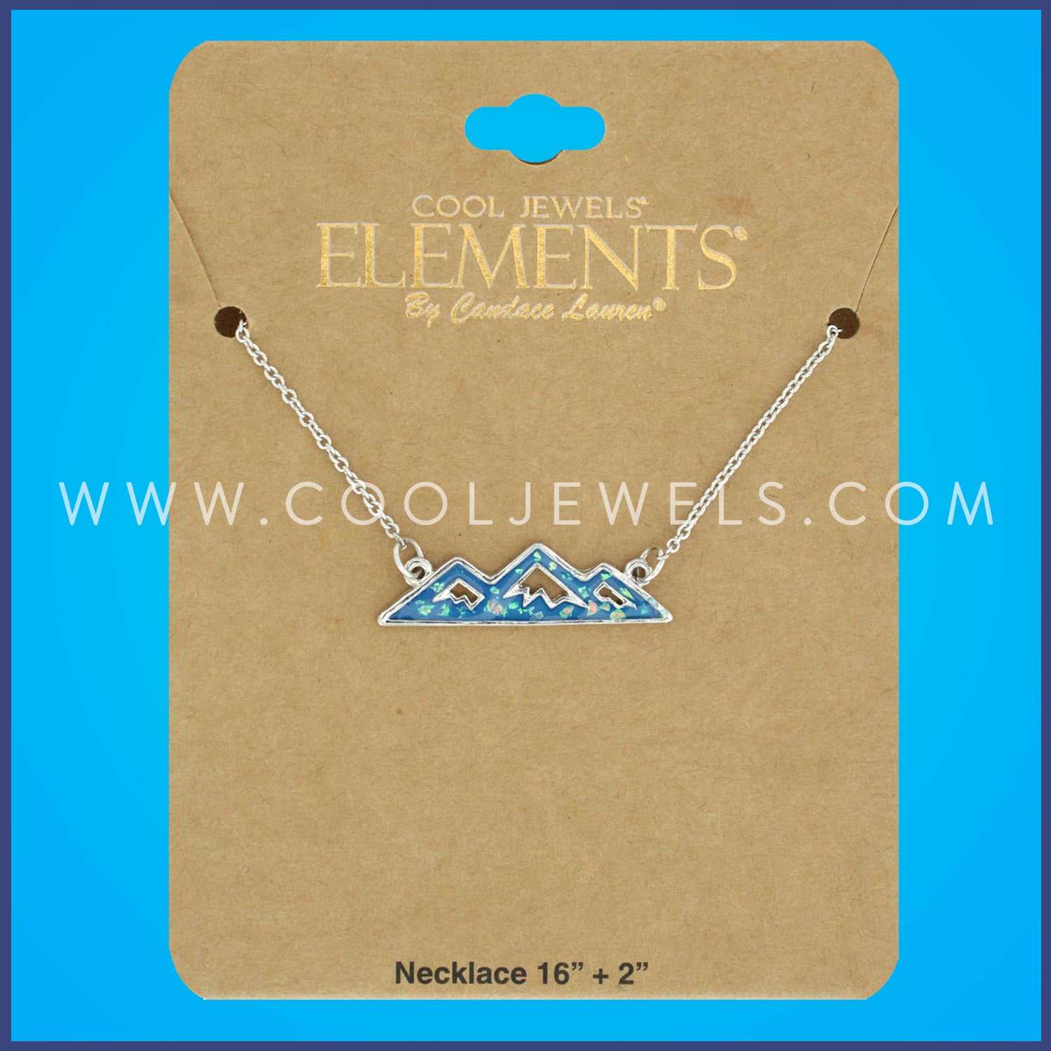 LINK CHAIN NECKLACE WITH IRIDESCENT MOUNTAIN PENDANT - CARDED