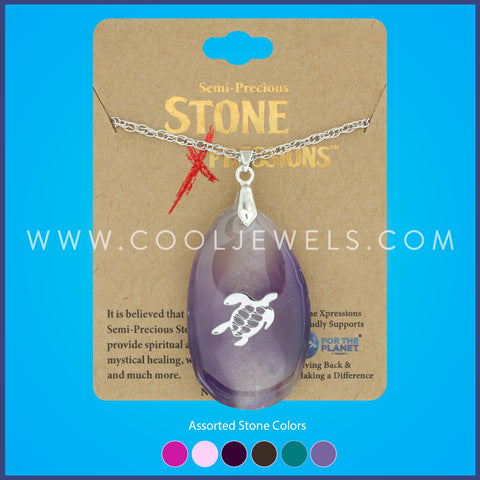 Assorted Cool Jewels® Elements® by Candace Lauren® Sea Turtle Genuine Stone Necklaces