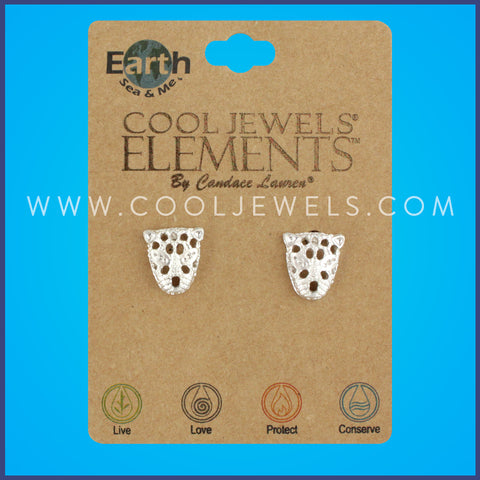 Cool Jewels® Elements® by Candace Lauren® Matte Silver Cheetah Post Earrings