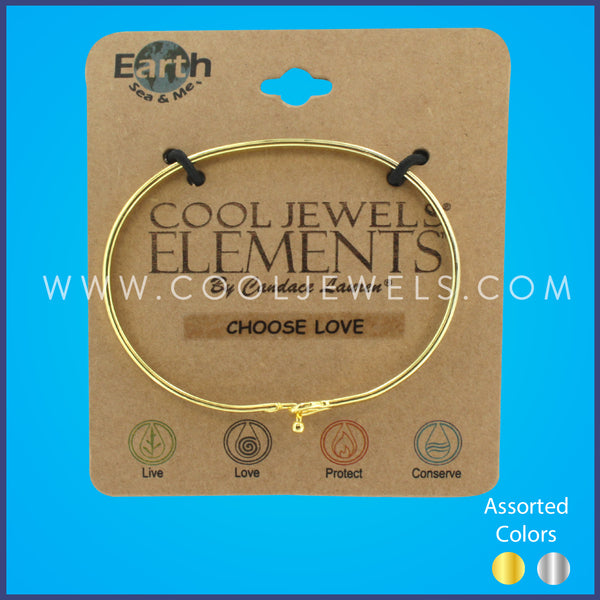 BANGLE BR ENGRAVED WITH "CHOOSE LOVE" BRACELET CARDED