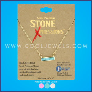 Assorted Cool Jewels® Elements by Candace Lauren® Stone Rectangular Pendant Necklace