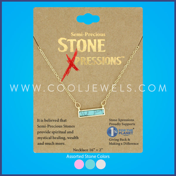 Assorted Cool Jewels® Elements by Candace Lauren® Stone Rectangular Pendant Necklace