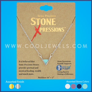 Assorted Cool Jewels® Elements by Candace Lauren® Triangular Stone Necklace