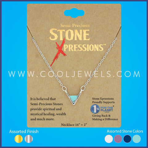 Assorted Cool Jewels® Elements by Candace Lauren® Triangular Stone Necklace