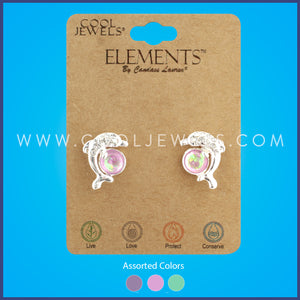 POST EARRING WITH RESIN DOLPHIN - ASSORTED COLORS