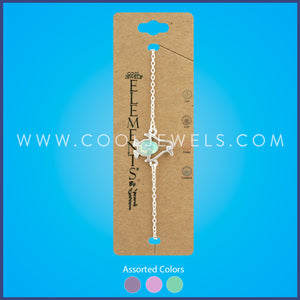 LINK CHAIN BRACELET WITH RESIN PENGUIN - ASSORTED COLORS