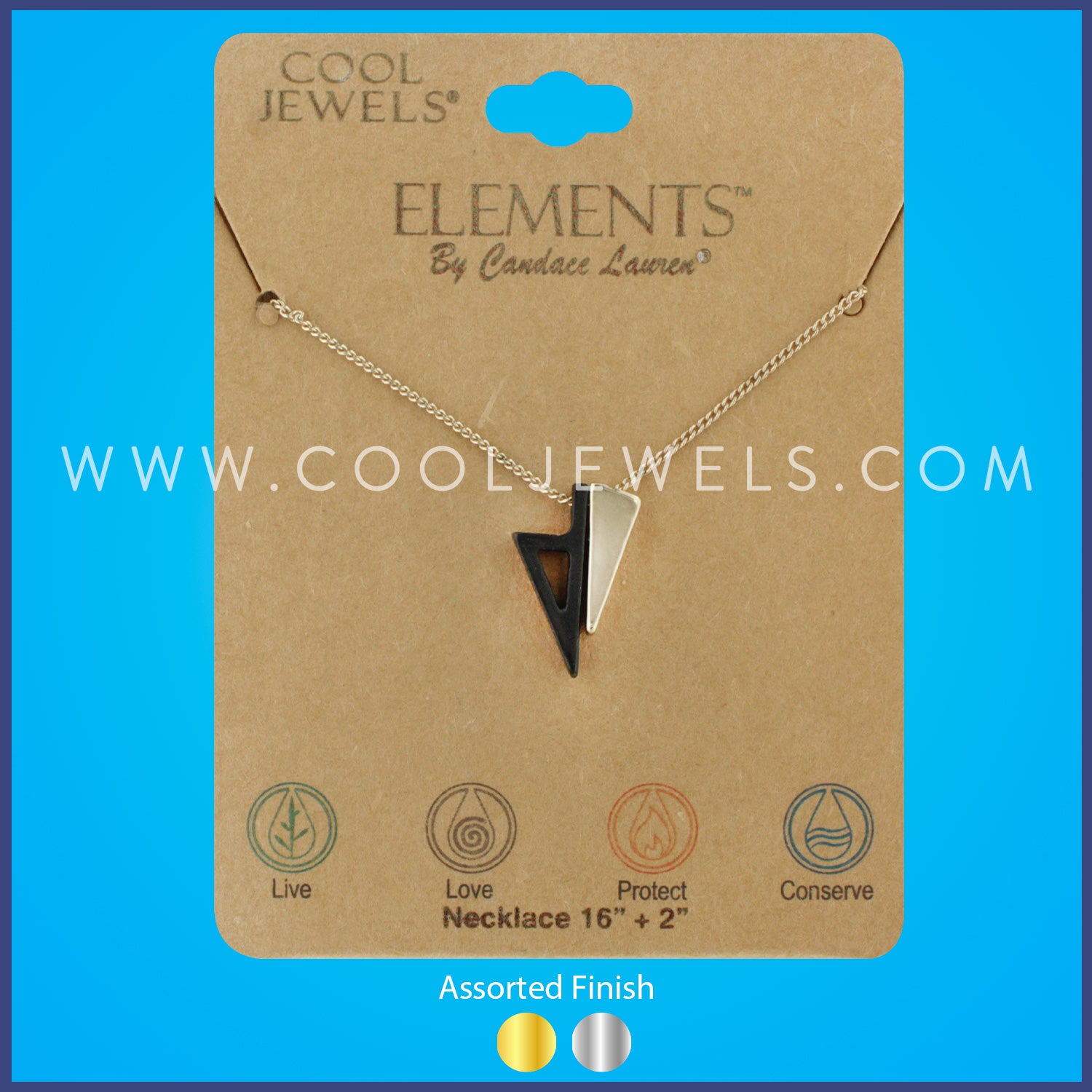 Cool Jewels® Elements® by Candace Lauren® Assorted Petite Matte Triangular Pendant Necklaces