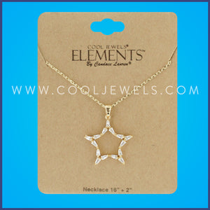 GOLD LINK CHAIN NECKLACE WITH ZIRCON STAR - CARDED