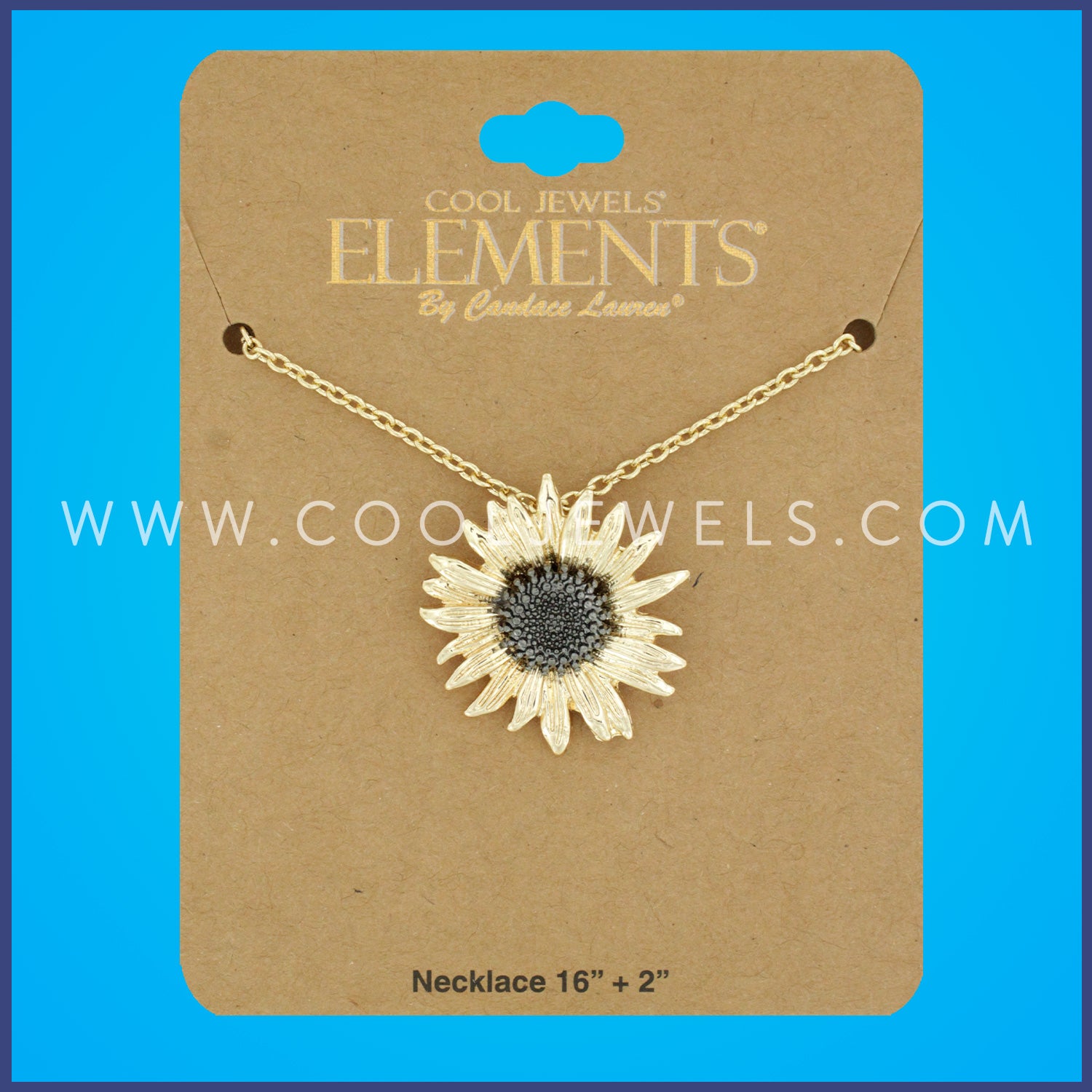 LINK CHAIN NECKLACE WITH DAISY PENDANT - CARDED