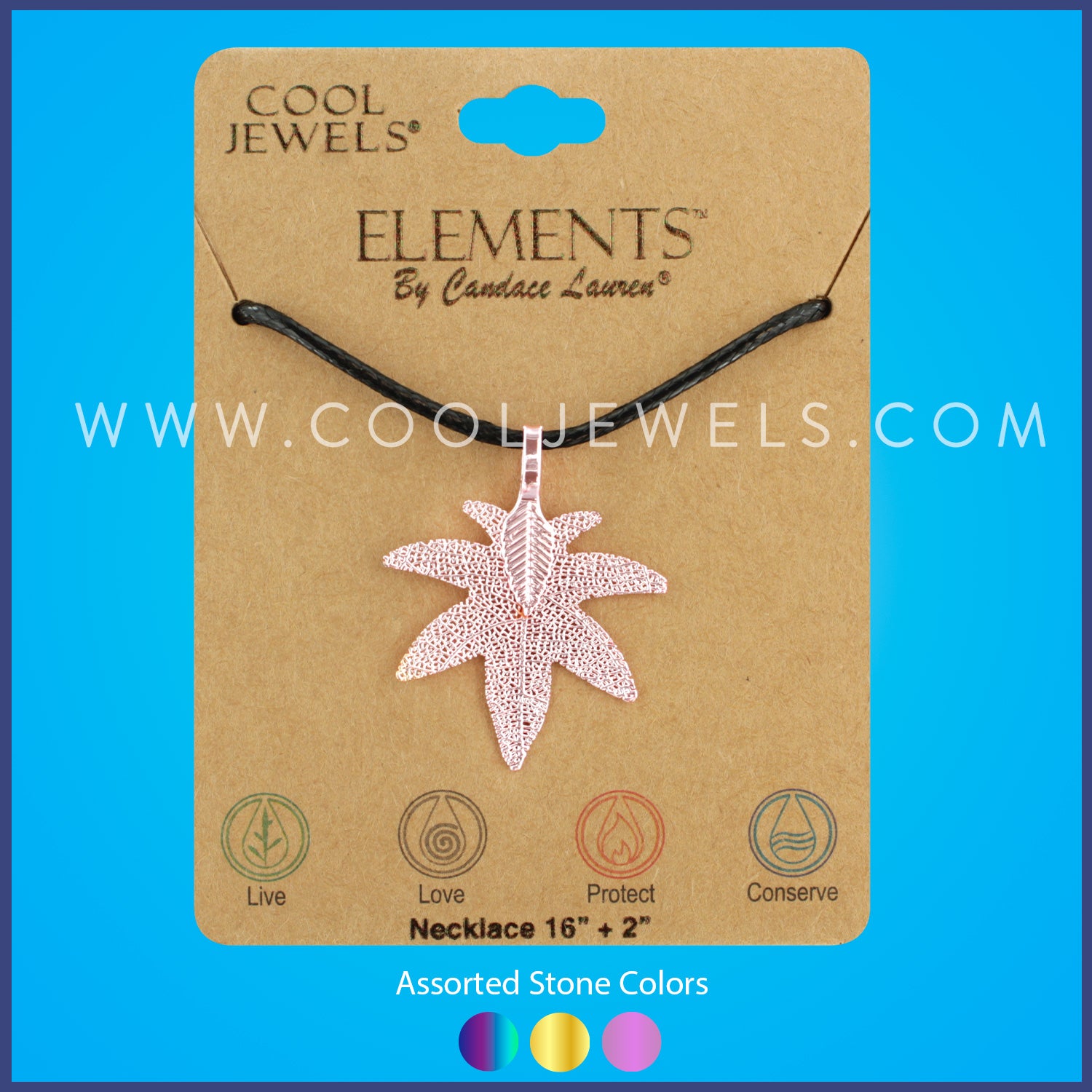 NECKLACE WITH COLORED METAL LEAVES - ASSORTED COLORS