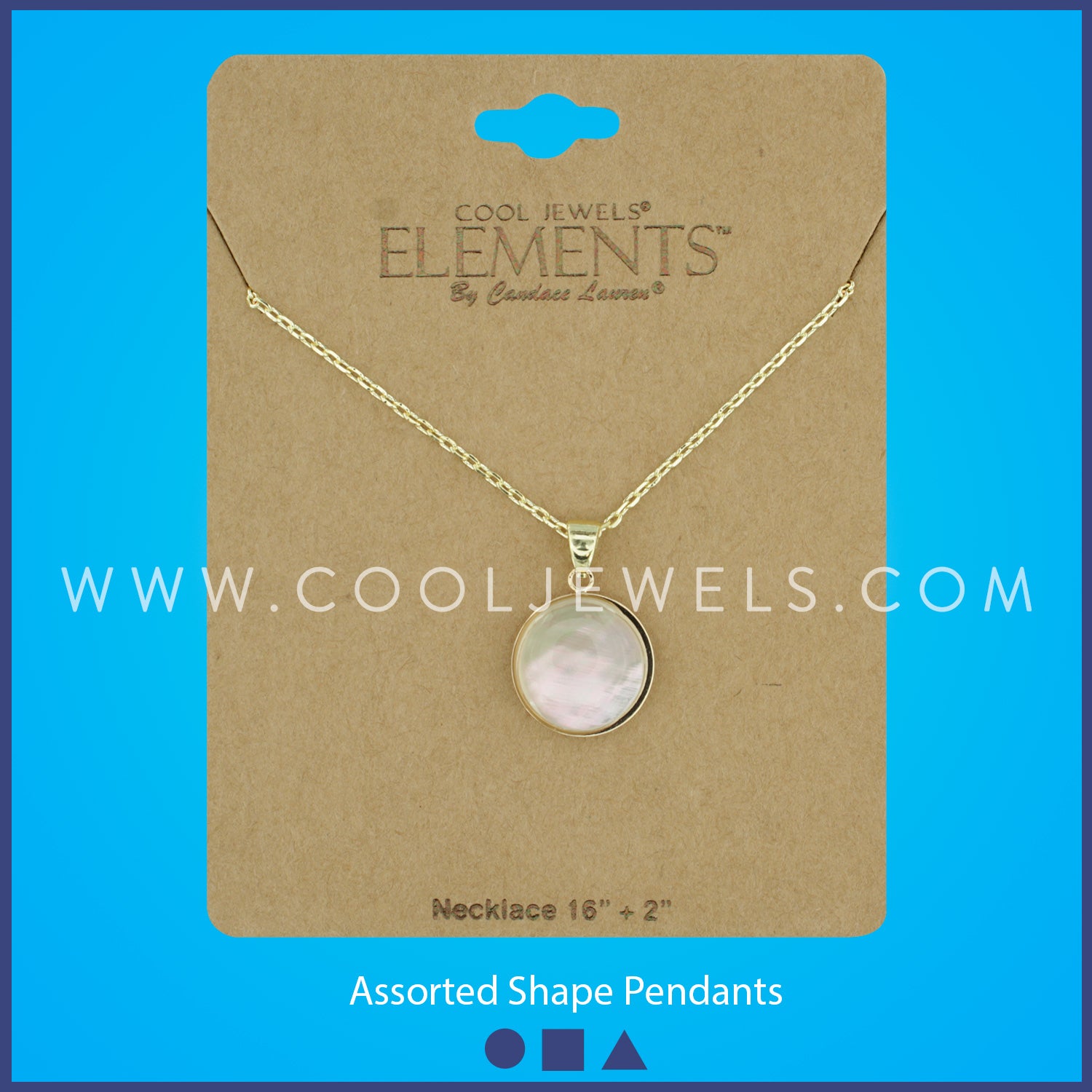 CHAIN LINK NECKLACE WITH FRAMED PENDANT ASSORTED - CARDED
