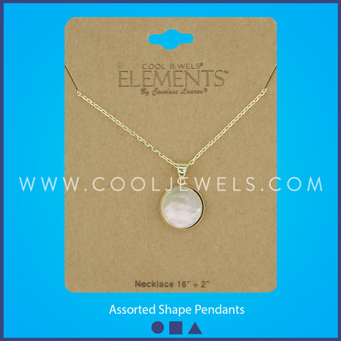 CHAIN LINK NECKLACE WITH FRAMED PENDANT ASSORTED - CARDED