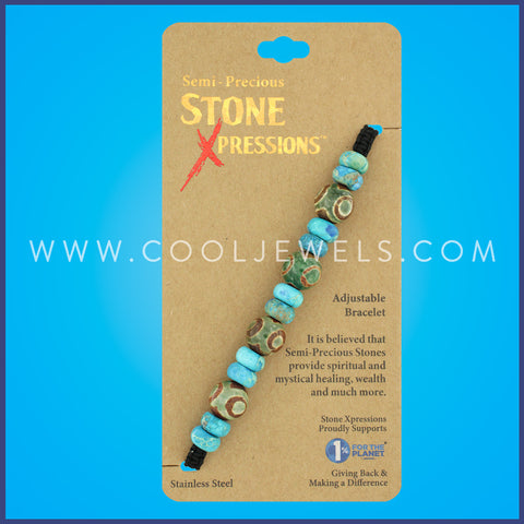 Slider stone beads bracelet 