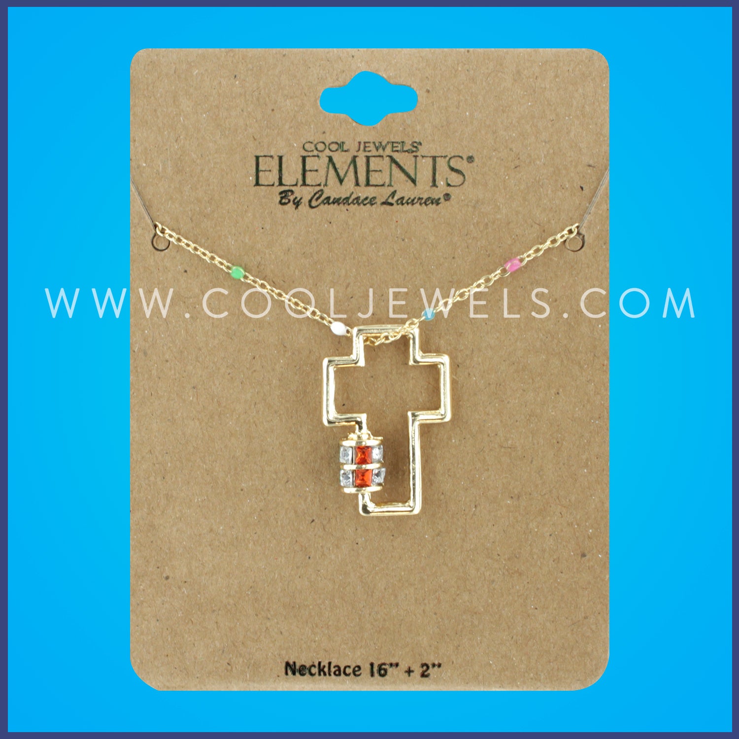 GOLD NECKLACE WITH CROSS-CARDED
