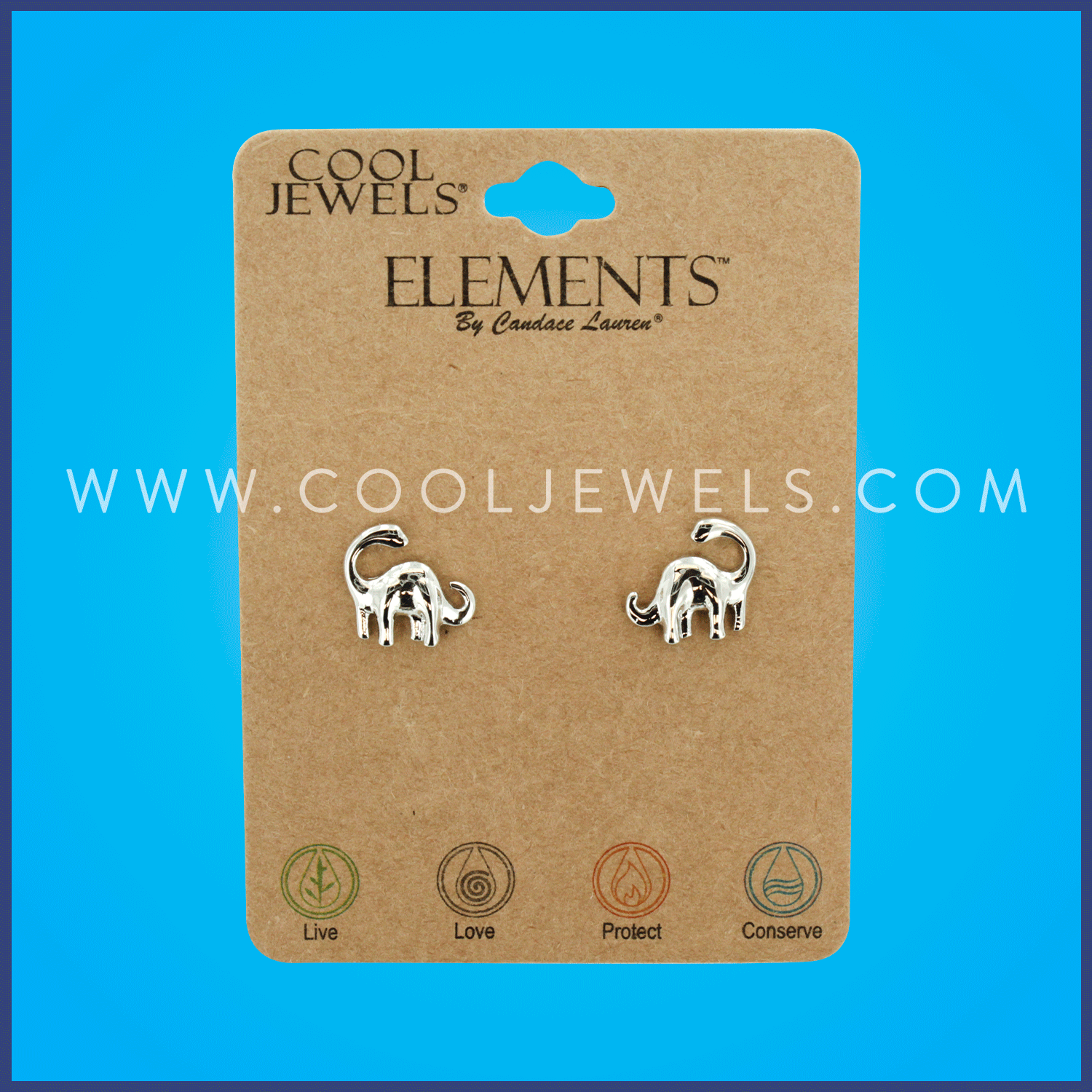 Silver Dinosaur Post Earrings