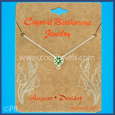 Crystal on sale birthstone necklace