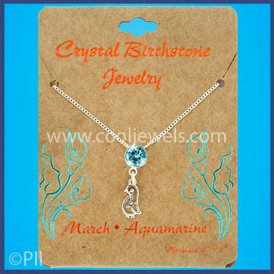 Penguin Crystal Birthstone Necklace – Cool Jewels Penguin Crystal Birthstone Necklace – Cool Jewels